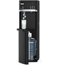 VECYS Self-Clean Bottom Loading Ice Maker Water Dispenser for 5 Gallon Bottle, Hot Cold Room Water 22LBS Daily Ice Making, Child Safety Lock, Black