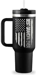 Best Papa Gifts for Fathers Day Christmas 40oz Travel Cup Insulated Tumbler with Handle & Straw ROSTANTEN Papa Gifts Birthday Gifts for Papa from Grandkids B0F5J1RJCL
