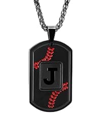 Initial A-Z Letter Necklace for Men Kids Teen Stainless Steel American Flag Dog Tag Pendent Birthday Gifts Gifts for Boys - Initial Necklace for Men Boys Kids Teen Jewelry Gifts B0CW98XXJP