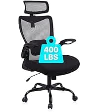 CLATINA 500lbs Big and Tall Office Chair Heavy Duty Mesh Ergonomic Computer Chairs with Adjustable Lumbar Support and Wide Comfy Seat for Home Office Conference Heavy People, Black, 4 Pack