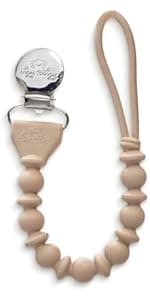 Itzy Ritzy Natural Rubber Newborn Pacifiers (Set of 2) – Baby Pacifiers with Cherry-Shaped Nipple & Large Air Holes for Added Safety; Set of 2 Binkies in Coconut & Toast (Ages 0 – 6 Months)