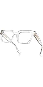 VISOONE Oversized Blue Light Blocking Glasses with Chic Square TR90 Frame and Metal Temple for Women Men REMY