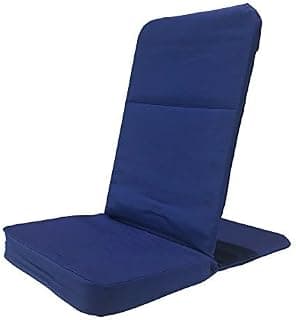 Folding BackJack -Made in The USA- Navy Cotton Fabric Lightweight Floor Seating Chair for Gaming, Families, Parents, Daycare, Back Support, Reading, Yoga, Meditation, Dorm, School