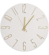 Wall Clock Non-Ticking Silent Quartz Movement Decor Clock Modern Simple Style Round Plastic Wall Clocks for Home/Office/School/Living Room/Bedroom/Kitchen (Blue, 12 Inch)