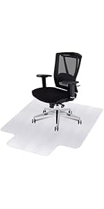 SUPER DEAL Upgraded 48" X 36" Office Chair Mat for Carpet Floor, Non-Slip Under Desk Carpeted Floor Protector, Heavy Duty Clear Plastic Carpet with Lip for Home Office Gaming Chair