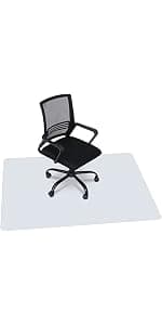 SUPER DEAL Upgraded 48" X 36" Office Chair Mat for Carpet Floor, Non-Slip Under Desk Carpeted Floor Protector, Heavy Duty Clear Plastic Carpet with Lip for Home Office Gaming Chair