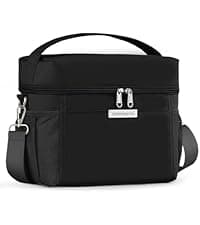 HOMESPON Insulated Lunch Bag for Women Men Adults Lunch Tote with Front Pocket Lunch Box Container Cooler Bag for Work Picnic (Black)