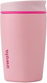 Owala SmoothSip Slider Insulated Stainless Steel Coffee Tumbler, Reusable Iced Coffee Cup, Hot Coffee Travel Mug, BPA Free 12 oz, Pink (Pucker Up) B0DF44GN8Y
