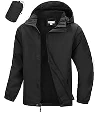 33,000ft Packable Rain Jacket Men's Lightweight Waterproof Rain Shell Jacket Raincoat with Hood for Golf Cycling Windbreaker
