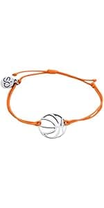 Sportybella Unisex Basketball Charm Bracelet - Adjustable Friendship Bracelet With Basketball Charm
