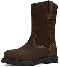 HISEA NINGO Work Boots for Men Steel/Soft Toe Boots,6” Water Resistant Slip Resistant Industrial & Construction Work Shoes, Composite Toe Working Boot