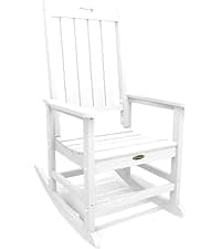 THOEOE Stackable Adirondack Chair Set of 4, HDPE All-Weather Adirondack Chairs - Durable and Space Saving, Plastic Outdoor Fire Pit Chairs with Cup Holder,White