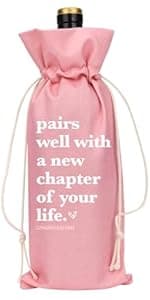 1 Pcs Funny New Chapter Wine Bag New Beginnings Gifts for Women Men Farewell Gifts for Friends Going Away Gifts for Coworkers Women Men Moving Away Gifts for Friends New Teacher Gifts