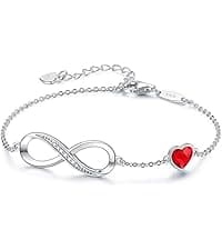 CDE Forever Love Heart Necklaces for Women, Wedding Anniversary, Birthday Mothers Day Gifts for Mom, Mother, Wife, Girlfriend, S925 Silver Jewelry with Birthstone Pendant