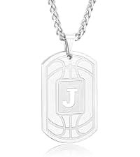 Initial A-Z Letter Necklace for Men Kids Teen Stainless Steel American Flag Dog Tag Pendent Birthday Gifts Gifts for Boys - Initial Necklace for Men Boys Kids Teen Jewelry Gifts B0CW98XXJP