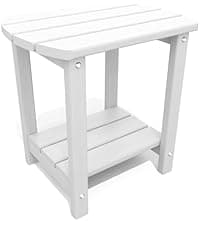 THOEOE Stackable Adirondack Chair Set of 4, HDPE All-Weather Adirondack Chairs - Durable and Space Saving, Plastic Outdoor Fire Pit Chairs with Cup Holder,White