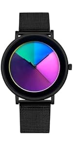 MINILUJIA Waterproof World Map Watches for Men Classic Earth Globe Moon Sun Rotating Eye-catching Cool Unique Mens Watches