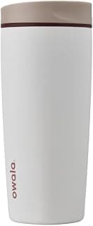Owala SmoothSip Slider Insulated Stainless Steel Coffee Tumbler, Reusable Iced Coffee Cup, Hot Coffee Travel Mug, BPA Free 20 oz, Vanilla Bean B0DF49ML4P