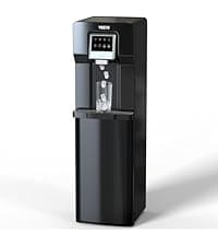 VECYS Self-Clean Bottom Loading Ice Maker Water Dispenser for 5 Gallon Bottle, Hot Cold Room Water 22LBS Daily Ice Making, Child Safety Lock, Black