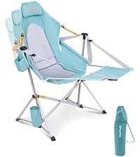KingCamp Hammock Camping Chair, Swinging Portable Camp Chairs for Adults, 400lbs Heavy Duty Oversized Folding Rocking Chair with Adjustable Recline, Aluminum Alloy Frame for Outdoor Patio Beach Sport