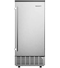 EUHOMY Under Counter Nugget Ice Maker Machine, 70Lbs/Day, Bulit-in Freestanding Ice Maker with Double Ice Baskets, Self-Cleaning & 24H Timer Ice Machine, for Home Use(Silver)