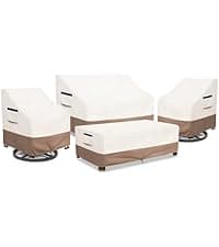 Patio Chair Covers Waterproof Heavy Duty Patio Furniture Covers, 33W x 35D x 36H Inches Swivel Outdoor Chair Cover 2 Pack (Beige)