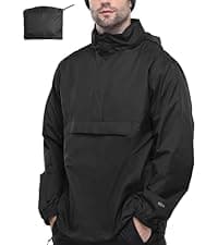 33,000ft Packable Rain Jacket Men's Lightweight Waterproof Rain Shell Jacket Raincoat with Hood for Golf Cycling Windbreaker