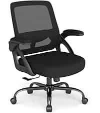 AnyGod Executive Office Chair, Comfy Ergonomic Computer Desk Chairs with Flip-up Armrests, Lumbar Support, High Back, 360° Swivel and Rocking Function for Home Office