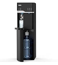 VECYS Self-Clean Bottom Loading Ice Maker Water Dispenser for 5 Gallon Bottle, Hot Cold Room Water 22LBS Daily Ice Making, Child Safety Lock, Black