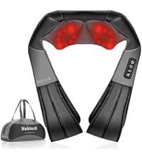 Nekteck Shiatsu Neck Massager for Pain Relief Deep Tissue with Heat, 3D Kneading Massage Pillow Back Shoulder Massagerfor Body Muscle, Plug-in Use for Home Office Car, Gifts for Mom Dad Him Her