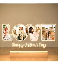 Custom Picture Frames with Photo, Personalized Photo Frame with Night Light, Customized Picture Frame, Personalized Anniversary Birthday Gifts for Women Men Her Him Girlfriend Boyfriend Couple
