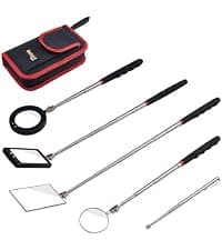 Telescoping Magnetic Pickup Tool Set, Inspection Mirror Telescoping, LED Flashlight, Cool Gadgets for Men, Gifts for Dad, Husband, Kids, Boyfriend, Magnet Stick