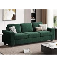 Fadware Faux Leather Couch, Convertible Futon Sofa Bed with Adjustable Backrest, Mid Century Leather Sofa Loveseat with Side Pockets& Metal Leg, Modern Leather Sleeper Sofa for Living Room Bedroom