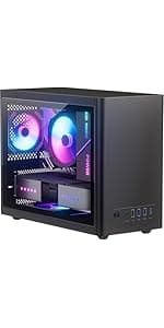 Micro ATX Case PC Case: MATX Case Mini PC ITX Desktop Computer Case Support Micro ATX MATX DTX ITX Mini PC with USB3.0, Support 3.5'' HDD (Black)