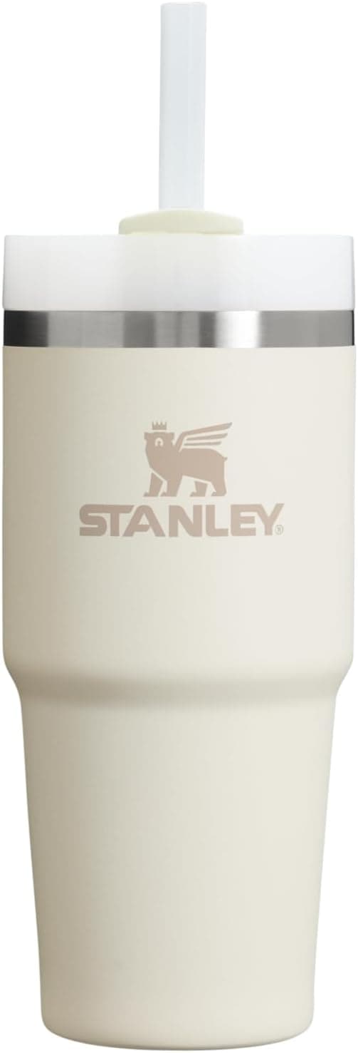 Straw and 3-Position Lid | Cup Holder Compatible for Travel | Insulated Stainless Steel Cup | BPA-Free STANLEY Quencher H2.0 Flow State Tumbler, 14 oz, Cream 2.0 B0CP9Z16VD