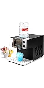VNN 48L Snow Cone Machine, 500LB/H Commercial Shaved Ice Machine, 300W Electric Ice Shaver Machine, Suitable for Party Activities, Family Gatherings, Events