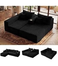ABCASA Black Oversized Accent Chair with Removable & Washable Chenille Cover, Modern Mid-Century Upholstered Armchair, Deep Seat Comfy Reading Chair for Living Room, Pet & Kid Friendly