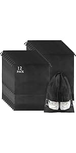 15.7" x 11.8" Waterproof Dustproof Portable Travel Shoe Storage Bag for Men and Women Clear Shoe Bags for Travel 5 PCS, Drawstring Travel Shoe Bags for Packing B0C6X2VP9R