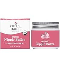 Earth Mama Organic Nipple Butter™ | Nipple Cream Safe for Breastfeeding | Postpartum Essentials for Nursing | Non Lanolin Nipple Cream, 2-Fluid Ounce