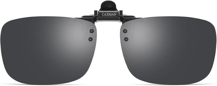CAXMAN Polarized Clip-on Flip Up Metal Clip Rimless Sunglasses for Prescription Glasses