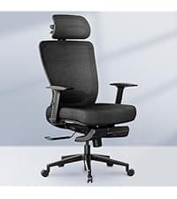 FLEXISPOT OC3 Cloud Ergonomic Office Chair with Footrest, High Back Computer Chair with Adjustable Lumbar Support/2D Headrest, Desk Chairs for Home Office Gaming Working, Black,Foam Seat,Cloud-F