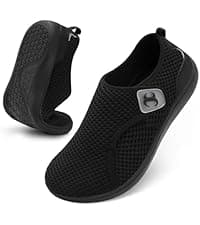 Scurtain Womens Walking Shoes Comfortable Wide Diabetic Shoes Adjustable Zero Drop Edema Shoe Breathable Neuropathy Nursing Shoes Casual Wide Width Sneakers