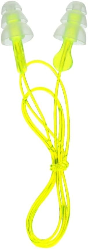 Peltor Sport Tri-Flange Corded Reusable Earplugs, 3 Pair, Noise Reduction Rating (NRR) 26 dB, Comfortable Fit, Ideal For Range, Shooting & Hunting, Washable and Corded, Neon Yellow (97317-10C)