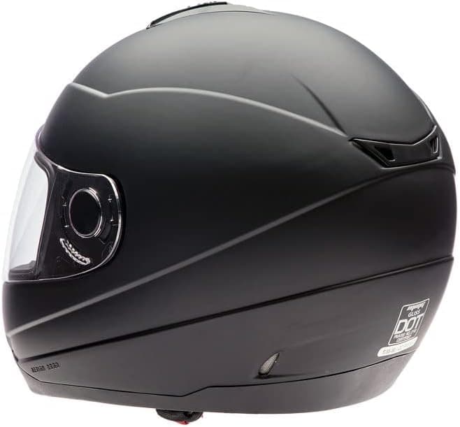 MMG Motorcycle Full Face Helmet DOT Street Legal Comes with Clear Shield and Spare Smoked Shield (MGAH26) (Matte Black, Medium)