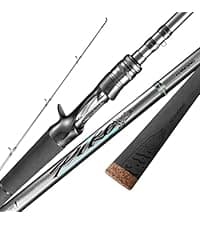 HANDING Pioneer Bass Fishing Rod Versatile Spinning & Casting Rod with Medium Power Moderate Fast Action EVA Handle for Largemouth Smallmouth Walleye