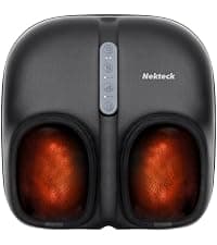 Shiatsu Heated Electric Kneading Foot Massager Machine for Plantar Fasciitis, Built-in Infrared Heat Function and Power Cord Nekteck Foot Massager with Heat, HSA Eligible FSA Massage Tools Gifts B06WGP2CVL