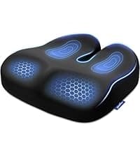 ZIKEE Pioneering Seat Cushion for Pressure Relief, Ergonomic Office Chair Cushion for Sciatica, Back, Hemorrhoids & Tailbone Pain Relief, High-Density Memory Foam Car Seat Cushion with Anti-Slip Base