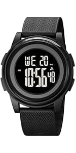 SNE Digital Watch Sports Waterproof Military Back Light Small Watch for Men Black 1426