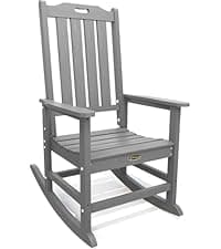 THOEOE Folding Adirondack Chair,HDPE All-Weather Outdoor Chair with Cup Holder,Wooden Textured,Fire Pit Chair,Plastic Patio Chair for Deck,Backyard,Garden,Lawn, Grey