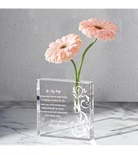 25th Anniversary Wedding Decorations - Crystal Clock & Keepsake Gifts for Couple & Parents